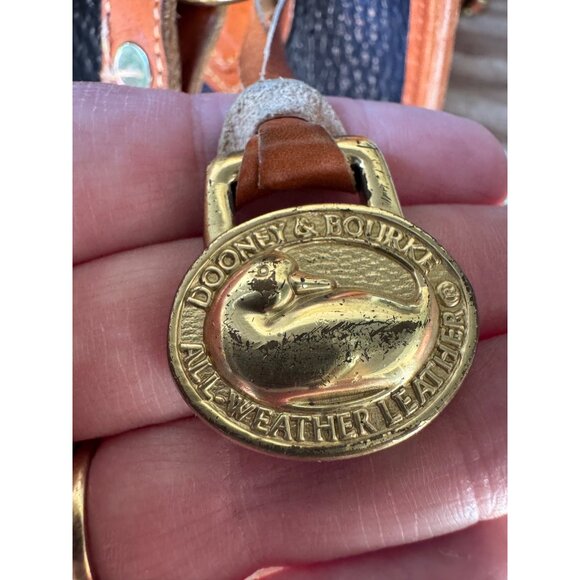 Dooney & Bourke Crossbody Bag Women’s 10” Black AWL Pebbled Leather Tan Trim - Picture 4 of 9